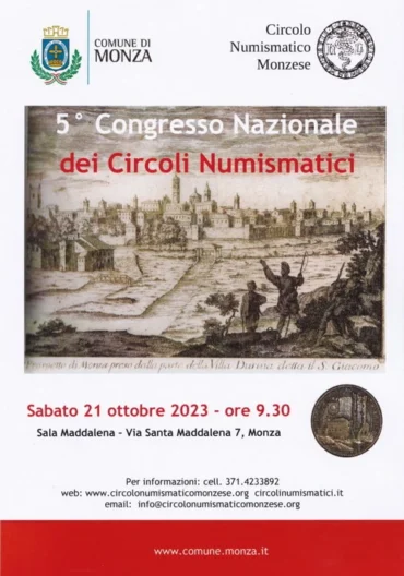 Monza 21 ottobre 2023 – 5° Congresso Nazionale dei Circoli Numismatici