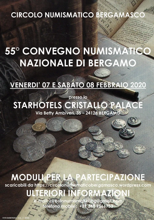 Bergamo 7-8 febbraio 2020 – 55° Convegno Numismatico Nazionale