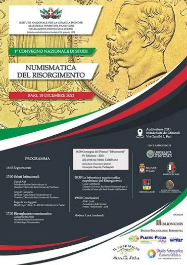 Bari 18 dicembre 2021 – 1° Convegno Studio: “Numismatica del Risorgimento”