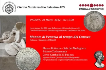 Padova 24 marzo 2022 – Conferenza: “Monete di Venezia al tempo del Canova”