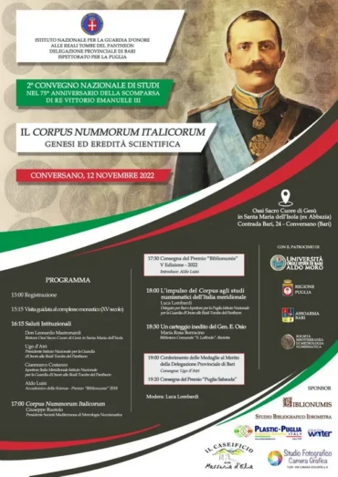 Bari 12 novembre 2022 – 2° Convegno Studio: “Il Corpus Nummorum Italicorum”