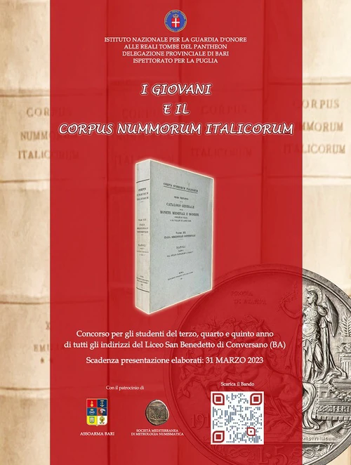 Bari 30 novembre 2022 – Concorso: “I giovani e il Corpus Nummorum Italicorum”