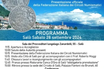 Salò 28 settembre 2024 – 6° Congresso Nazionale dei Circoli Numismatici