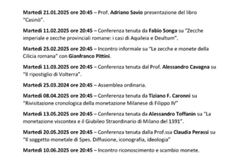 Milano 1° semestre 2025 – Calendario eventi del CCNM