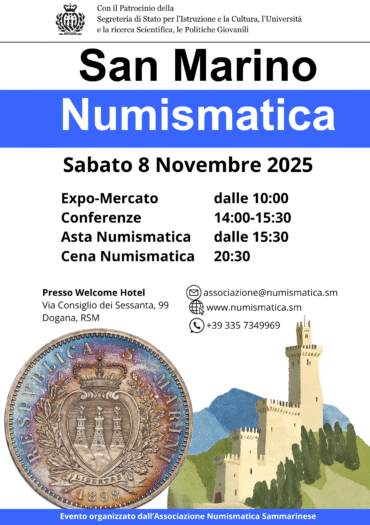 San Marino : 8 novembre 2025: Serie di Eventi Numismatici