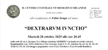 Milano 28 ottobre 2025 – ore 20:45 – Conferenza dal titolo “DEXTRARVM IVNCTIO”