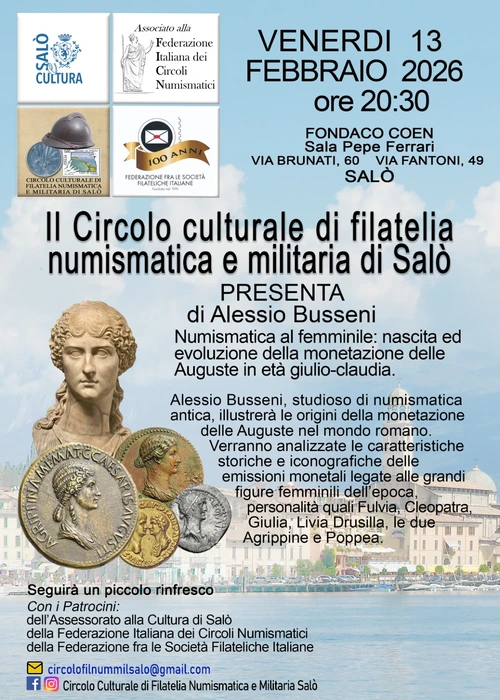 Salò 13 febbraio 2026 – Conferenza: le Auguste in età Giulio-Claudia