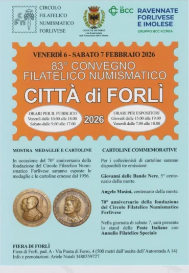 Forlì 6-7 febbraio 2026 – 83° Convegno Filatelico Numismatico