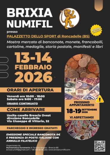 Brescia 13 e 14 Febbraio 2026:”Brixia NumiFil”