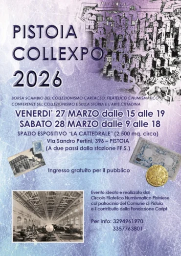 Pistoia il 27 e 28 marzo 2026 –  6° PISTOIA COLLEXPO 2026