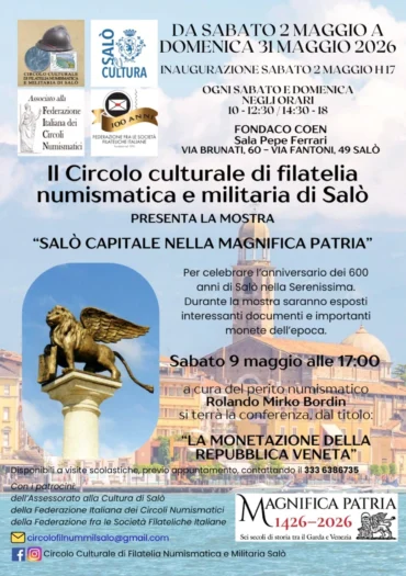 Salò dal 2 al 31 maggio 2026 – Mostra “Salò capitale nella Magnifica Patria”