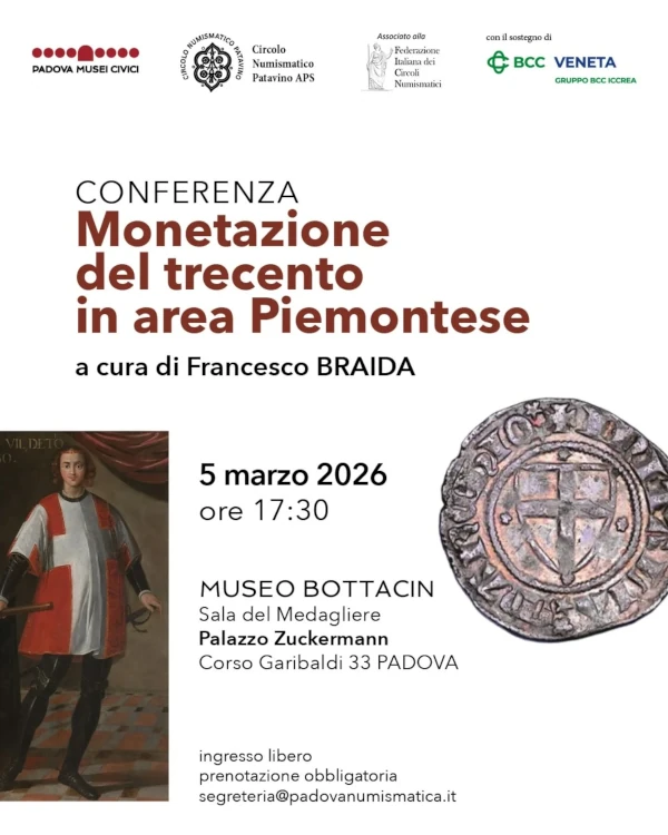 Circolo Numismatico Patavino - Monetazione piemontese del trecento - Federazione Italiana dei Circoli Numismatici
