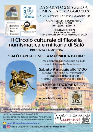 Salò 9 maggio 2026 – Conferenza “La monetazione di Venezia”