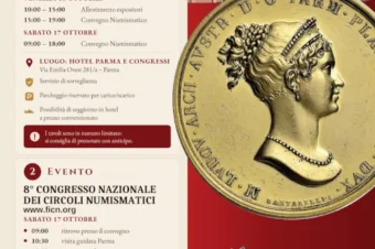 Parma 17 ottobre 2026 – 8° Congresso Nazionale dei Circoli Numismatici