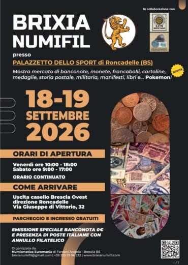 Brescia 18 e 19 Settembre 2026:”Brixia NumiFil”