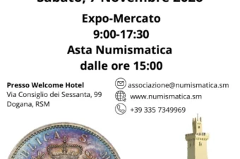 Sabato 7 novembre 2026: San Marino Numismatica