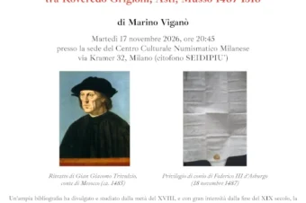 Milano 17 novembre 2026 – Conferenza “COMES MVSOCHI • MARCHIO VIGLEVANI”